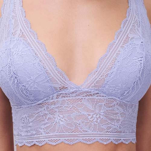 Chantelle Floral Touch jeans bleu soutien-gorge sans armatures en dentelle