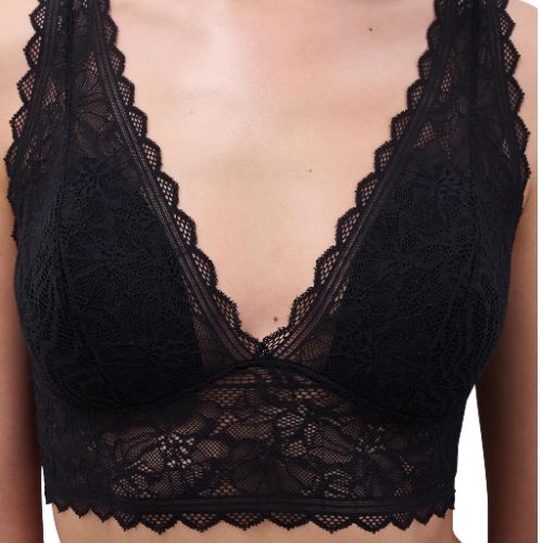 Chantelle Floral Touch noir soutien-gorge sans armatures en dentelle