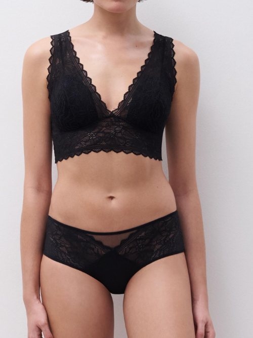 Chantelle Floral Touch noir soutien-gorge sans armatures en dentelle