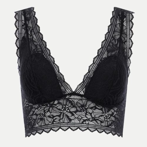 Chantelle Floral Touch noir soutien-gorge sans armatures en dentelle