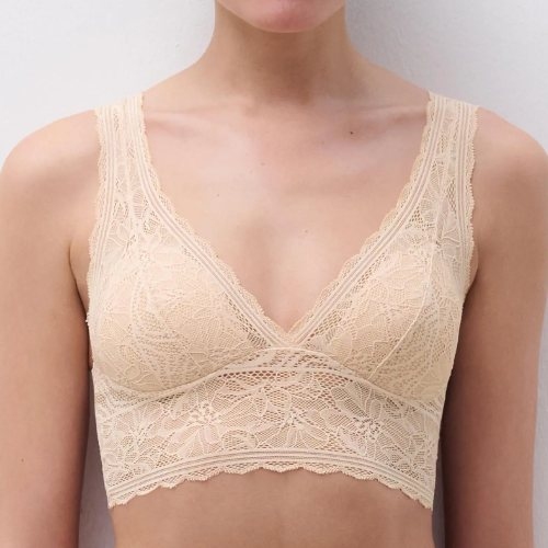 Chantelle Floral Touch beige soutien-gorge sans armatures en dentelle