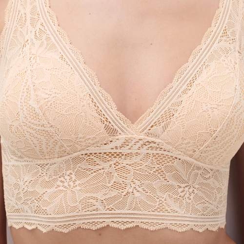 Chantelle Floral Touch beige soutien-gorge sans armatures en dentelle
