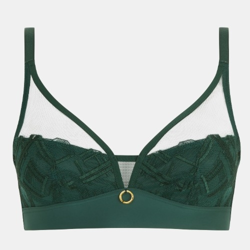 Chantelle Graphic Support vert soutien-gorge sans armatures en dentelle