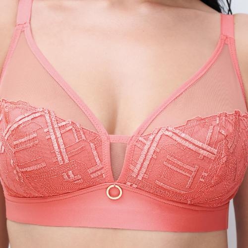 Chantelle Graphic Support corail soutien-gorge sans armatures en dentelle