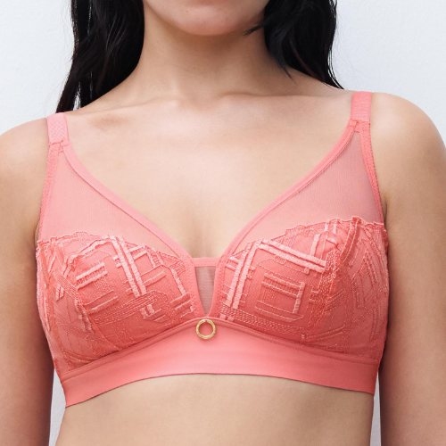 Chantelle Graphic Support corail soutien-gorge sans armatures en dentelle