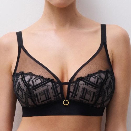 Chantelle Graphic Support noir soutien-gorge sans armatures en dentelle
