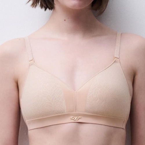 Chantelle Pure Lace beige soutien-gorge sans armatures en dentelle