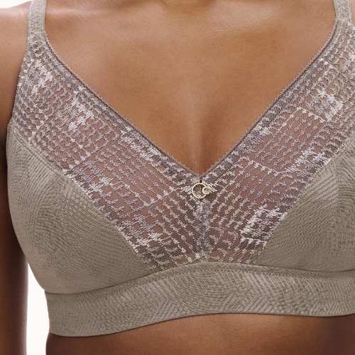 Chantelle Intrique gris soutien-gorge sans armatures en dentelle