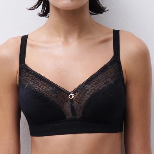 Chantelle Intrique noir soutien-gorge sans armatures en dentelle