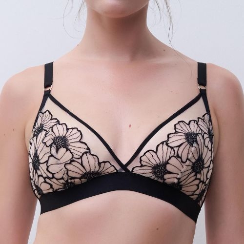 Chantelle Lush noir/rose soutien-gorge sans armatures en dentelle