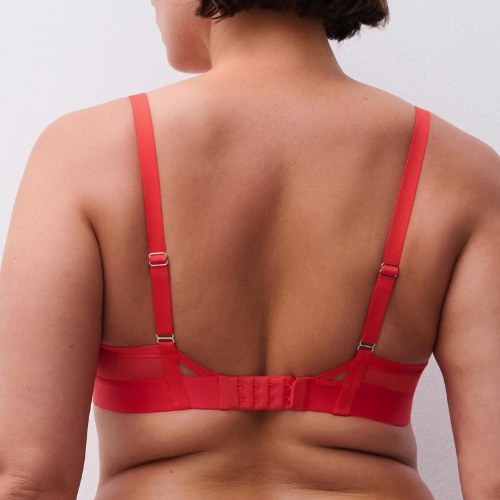 Chantelle Lush rouge soutien-gorge sans armatures en dentelle