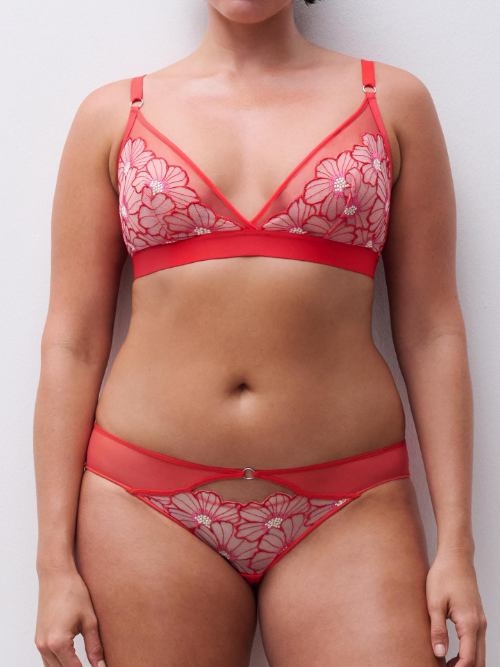 Chantelle Lush rouge soutien-gorge sans armatures en dentelle