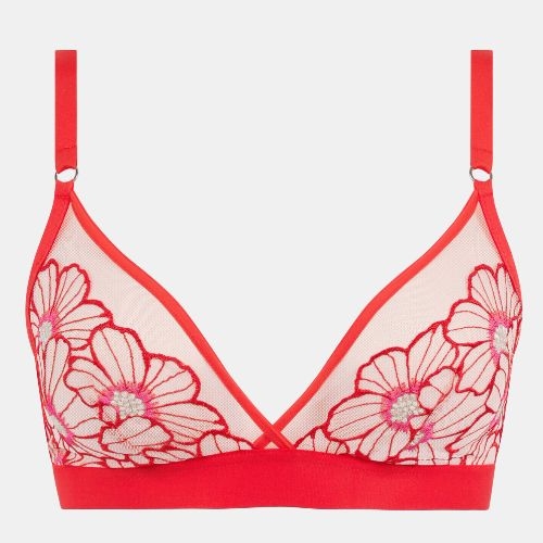 Chantelle Lush rouge soutien-gorge sans armatures en dentelle