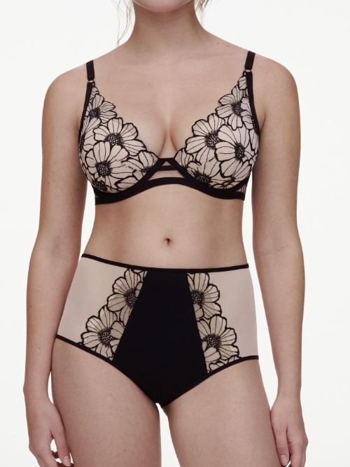 Chantelle Lush noir/rose haut slip
