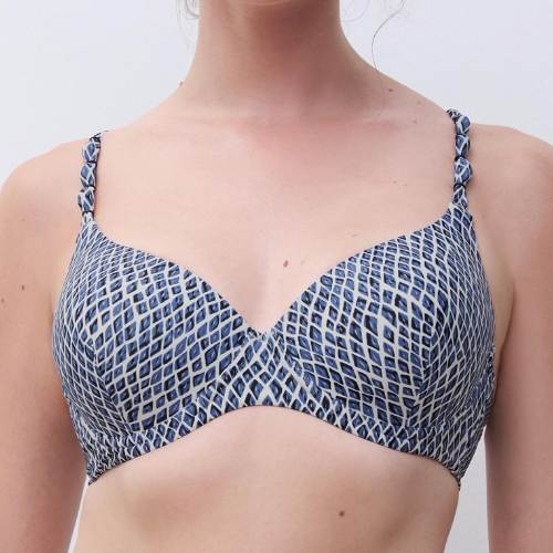 Femilet Badmode Tidra bleu/print haut de bikini préformé