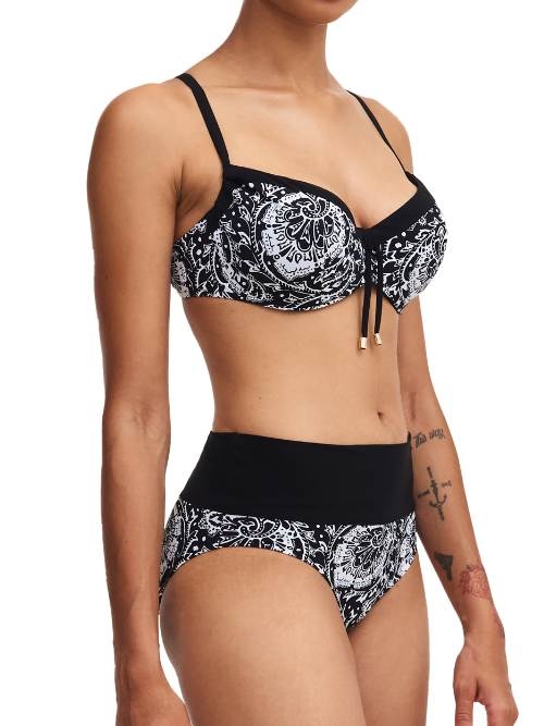 Chantelle Badmode Flowers noir/blanc soutien-gorge bikini corbeille