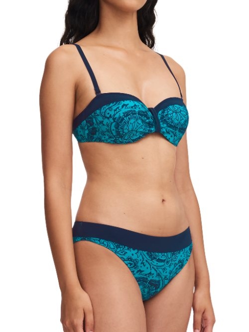 Chantelle Badmode Flowers bleu slip de bikini
