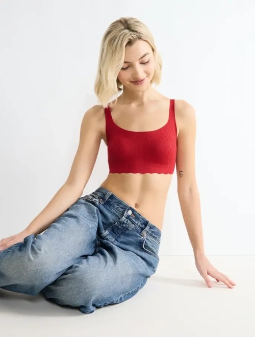 Sloggi Zero Feel rouge soutien-gorge sans armatures en dentelle