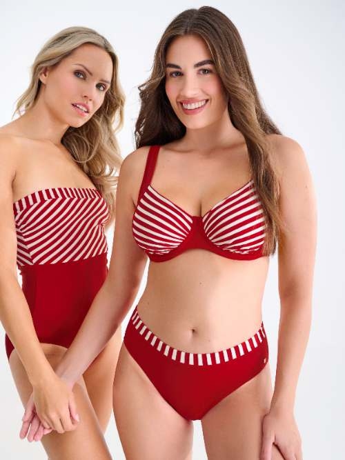 Maillots de bain Lisca Bondi Beach rouge/blanc slip de bikini