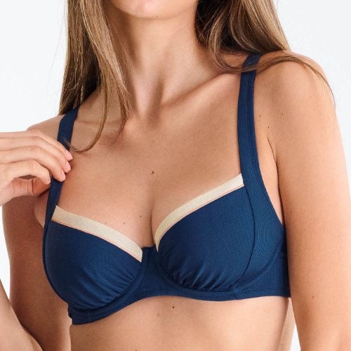 Maillots de bain Lisca Sydney bleu marine soutien-gorge bikini corbeille