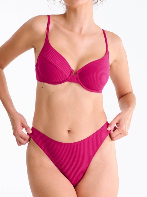 Maillots de bain Lisca Florida cyclamen rose soutien-gorge bikini corbeille