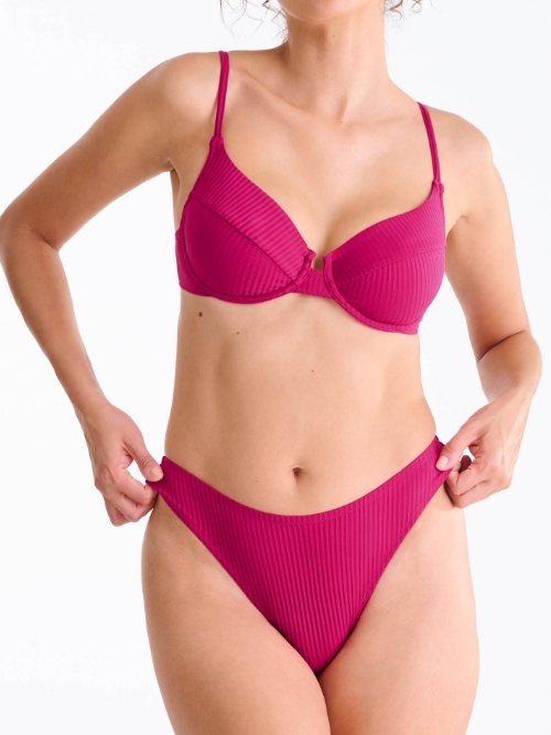Maillots de bain Lisca Florida cyclamen rose slip de bikini