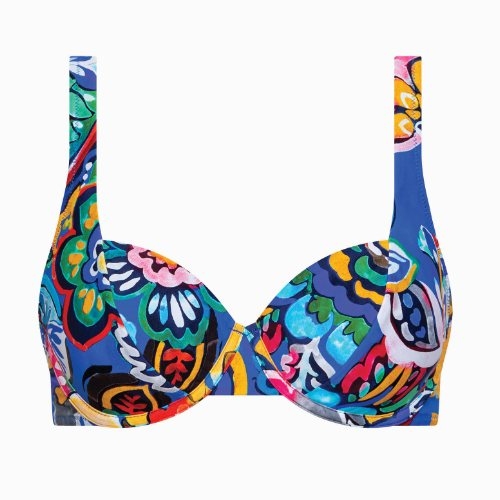 Maillots de bain Lisca Mexico bleu/print soutien-gorge bikini corbeille