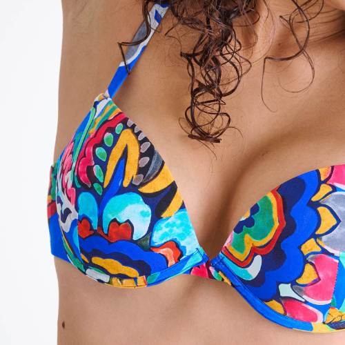Maillots de bain Lisca Mexico bleu/print bikinitop push up
