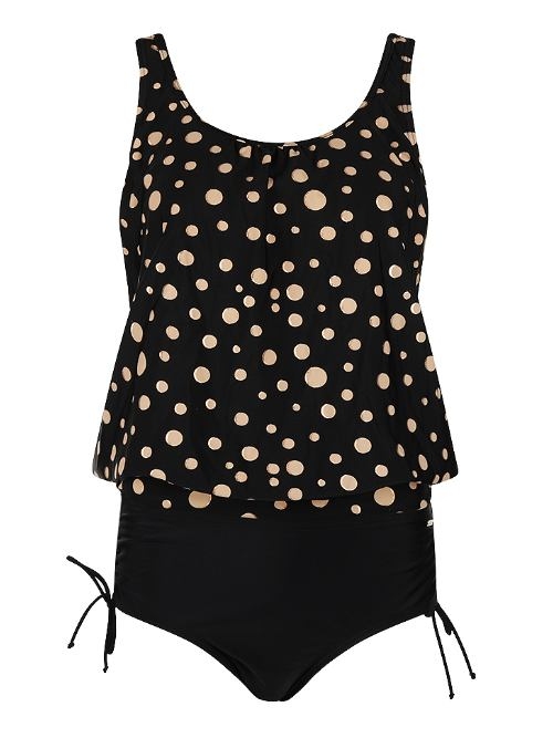 Mila Golden Dots noir tankini set