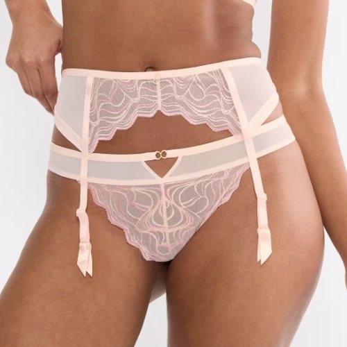Triomphe Palina Waves of Glow crème jarretelles garter belt