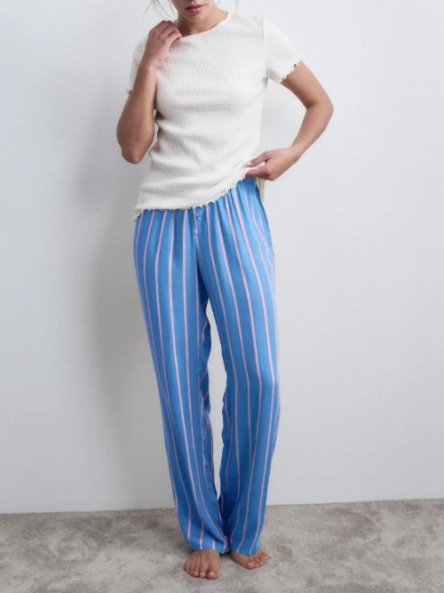 Triomphe Body Make-Up T bleu pantalon de pyjama