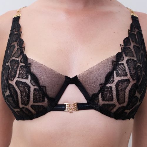 Chantelle Reptilia noir soutien-gorge sans forme