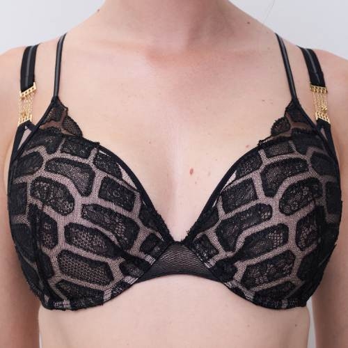Chantelle Reptilia noir soutien-gorge push up