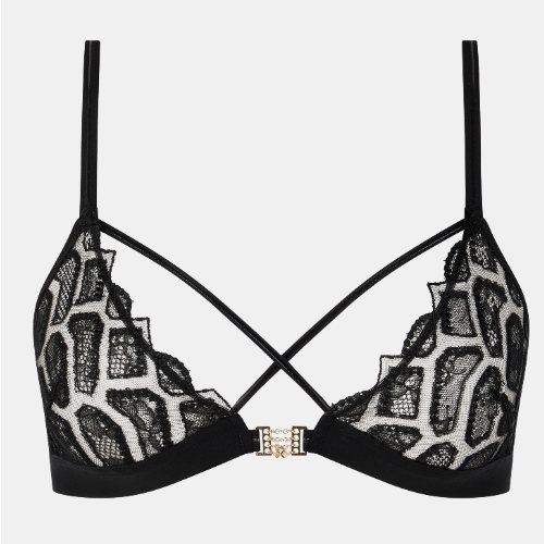 Chantelle Reptilia noir soutien-gorge sans armatures en dentelle