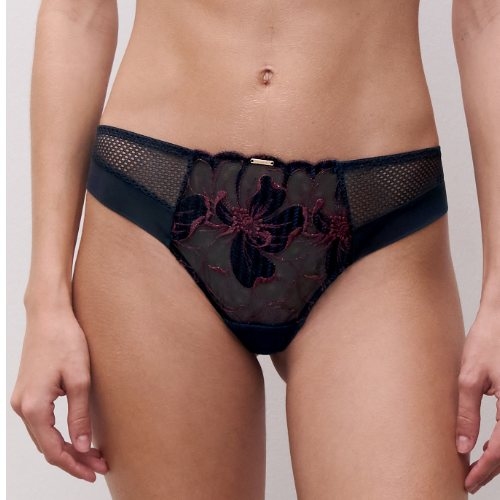 Chantelle Fleurs Signature bleu marine slip