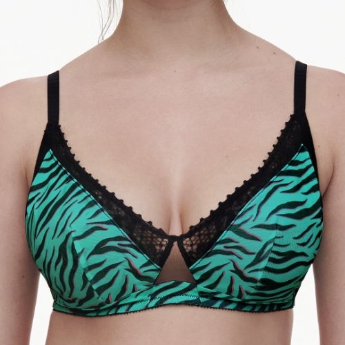 Chantelle Pulse vert/print soutien-gorge sans armatures en dentelle