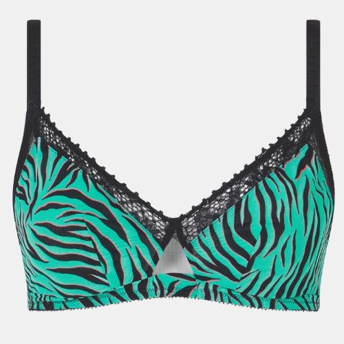 Chantelle Pulse vert/print soutien-gorge sans armatures en dentelle