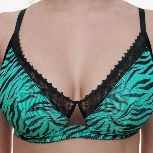 Chantelle Pulse vert/print soutien-gorge sans armatures en dentelle