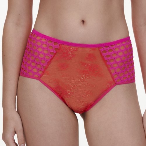 Chantelle Poison rouge/rose haut slip