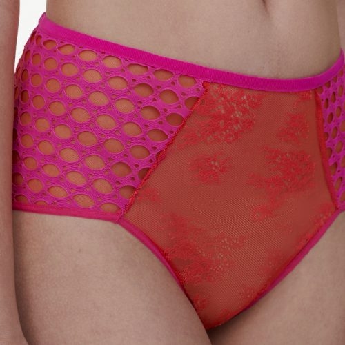Chantelle Poison rouge/rose haut slip