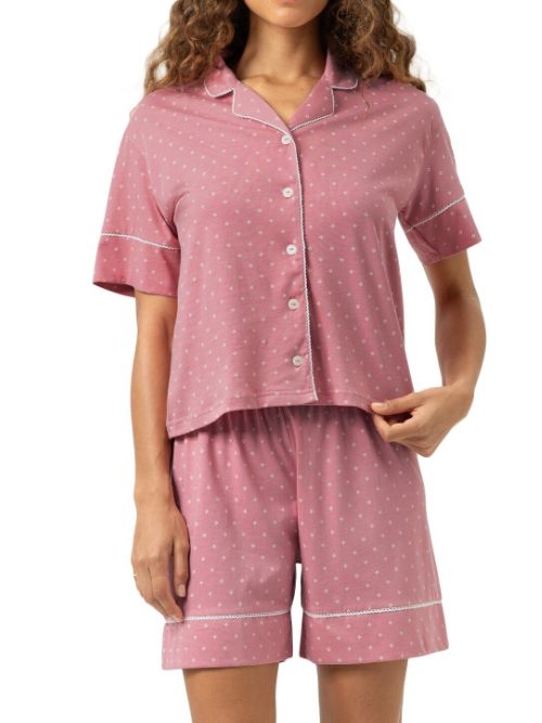 Mey Nachtmode Crochet Dots rosewood shortama