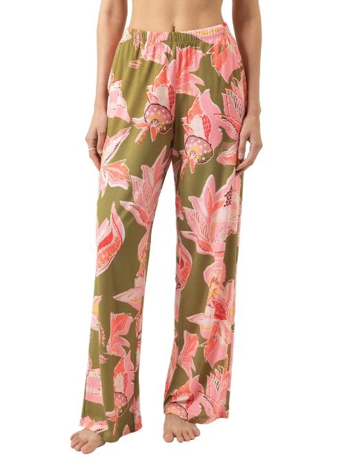 Mey Nachtmode Flower Whirl vert/print pantalon de pyjama