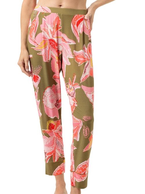 Mey Nachtmode Flower Whirl vert/print pantalon de pyjama