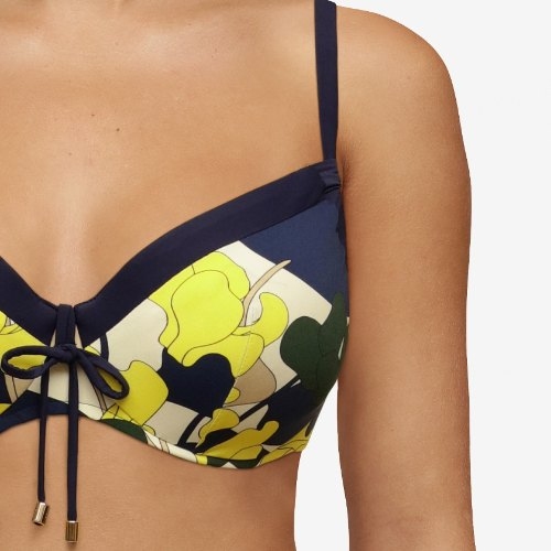 Chantelle Maillots de Bain Flowers bleu haut de bikini préformé