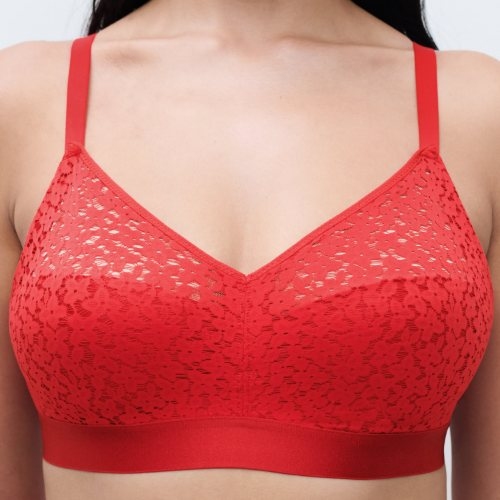 Chantelle EasyFeel Norah poppy red soutien-gorge sans armatures en dentelle