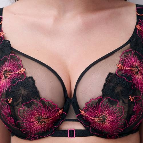 Chantelle Pulp Daydream noir/rouge soutien-gorge sans forme