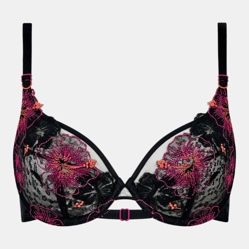 Chantelle Pulp Daydream noir/rouge soutien-gorge sans forme