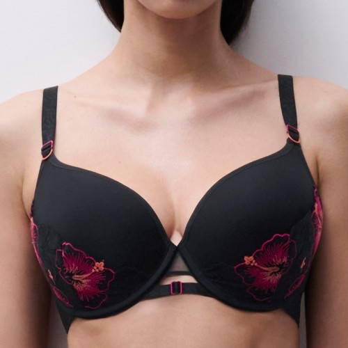 Chantelle Pulp Daydream noir/rouge soutien-gorge rembourré