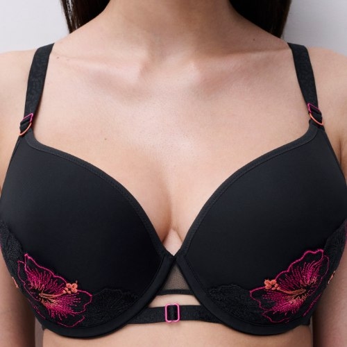 Chantelle Pulp Daydream noir/rouge soutien-gorge rembourré