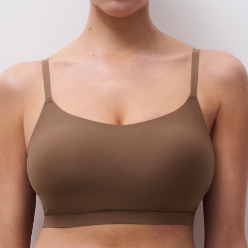 Chantelle SoftStretch marron soutien-gorge sans armatures en dentelle